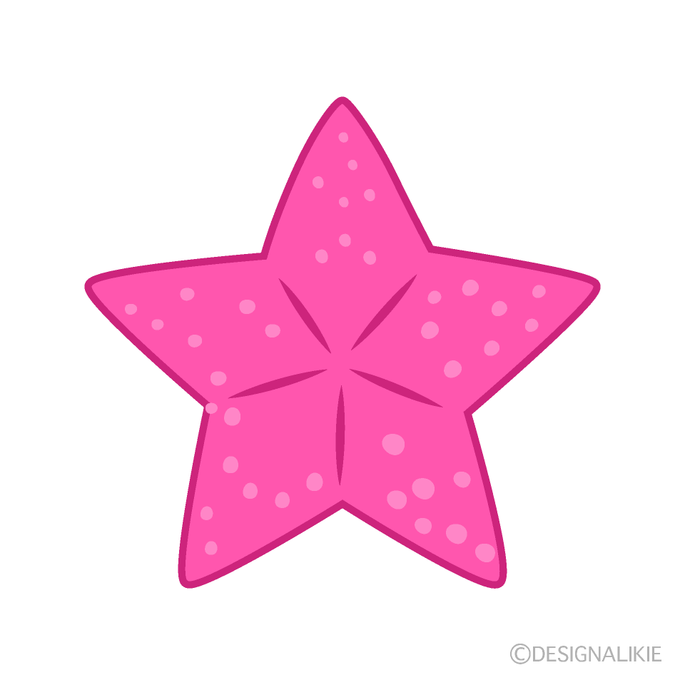 ピンクのヒトデの無料イラスト素材 イラストイメージ