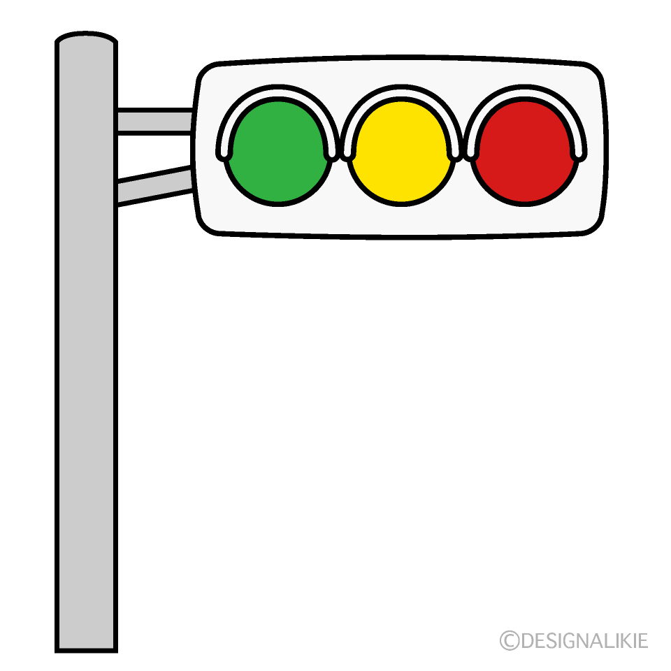 電柱の信号機イラストのフリー素材 イラストイメージ