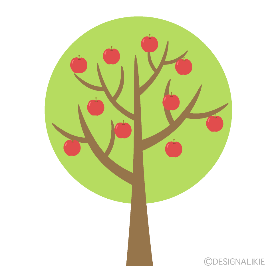 リンゴの木の無料イラスト素材 イラストイメージ