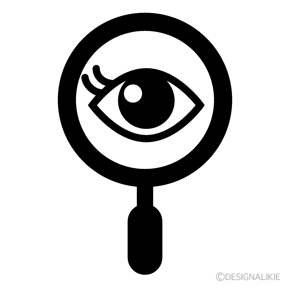 虫眼鏡と目の無料イラスト素材 イラストイメージ