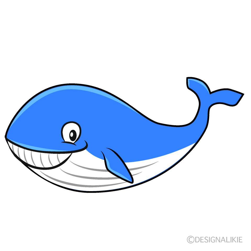 シロナガスクジラのキャラクターイラストのフリー素材 イラストイメージ