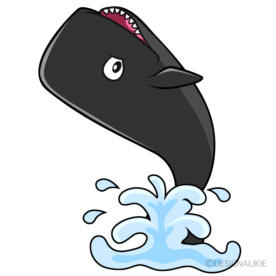 ジャンプする黒クジラの無料イラスト素材 イラストイメージ