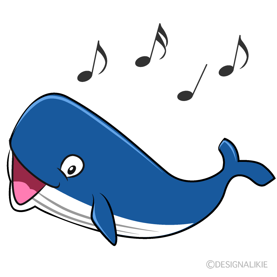 歌うクジラの無料イラスト素材 イラストイメージ