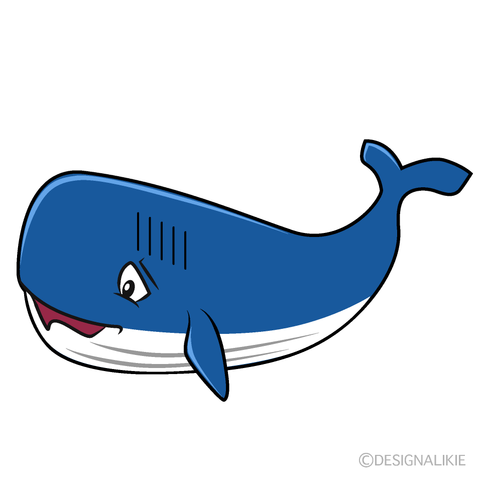 悲しいクジライラストのフリー素材 イラストイメージ