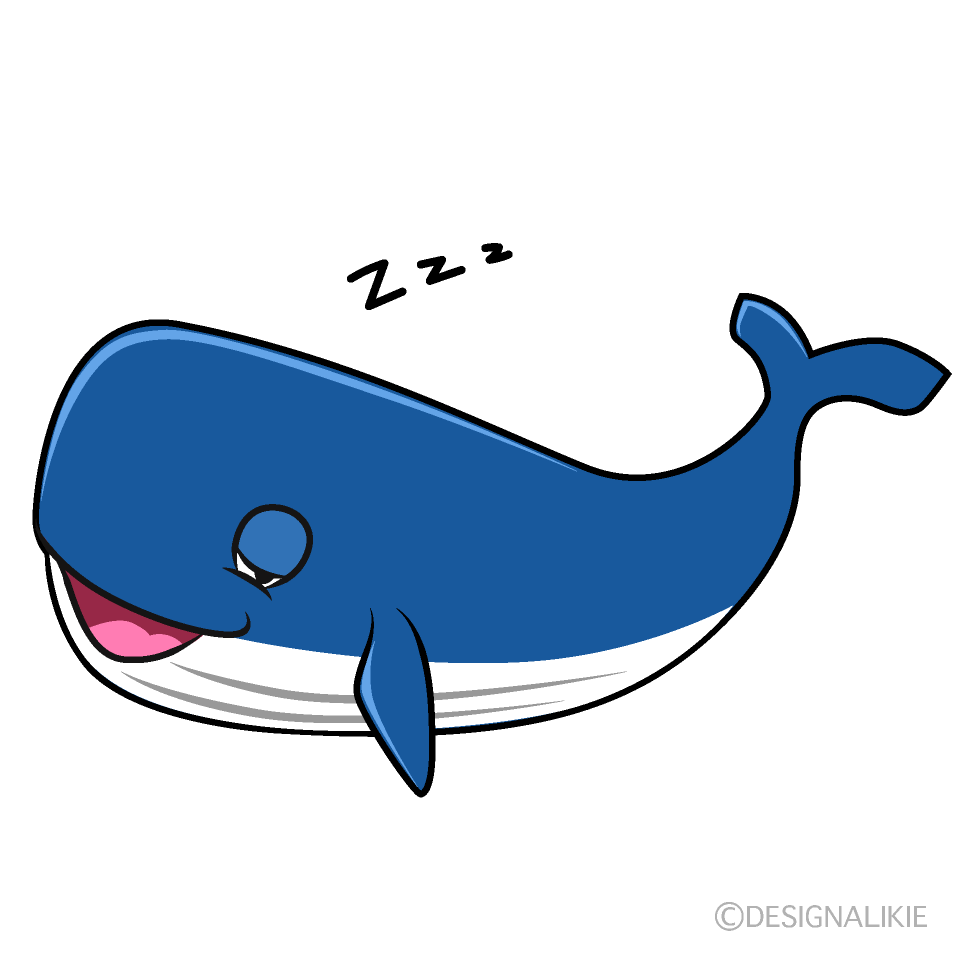 眠るクジラの無料イラスト素材 イラストイメージ