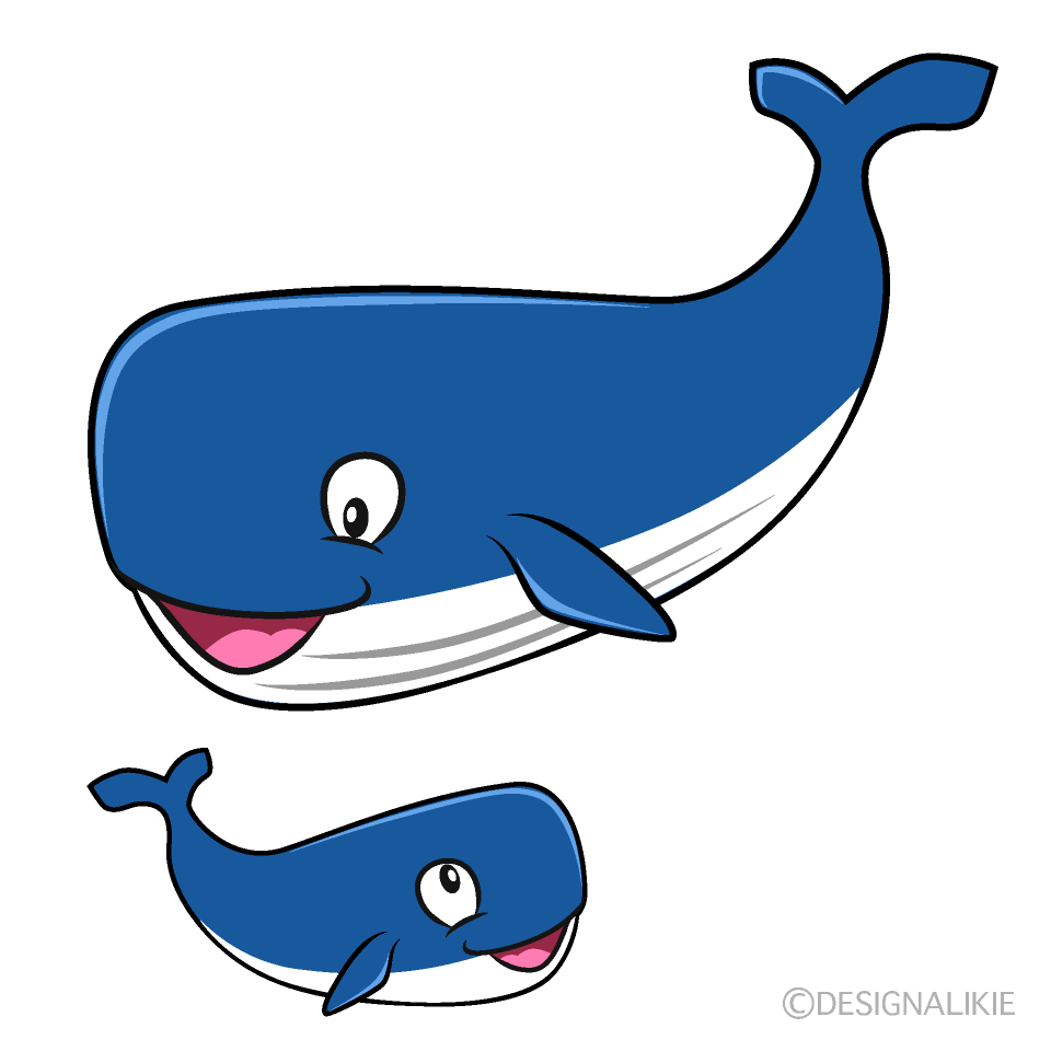 親子クジラの無料イラスト素材 イラストイメージ