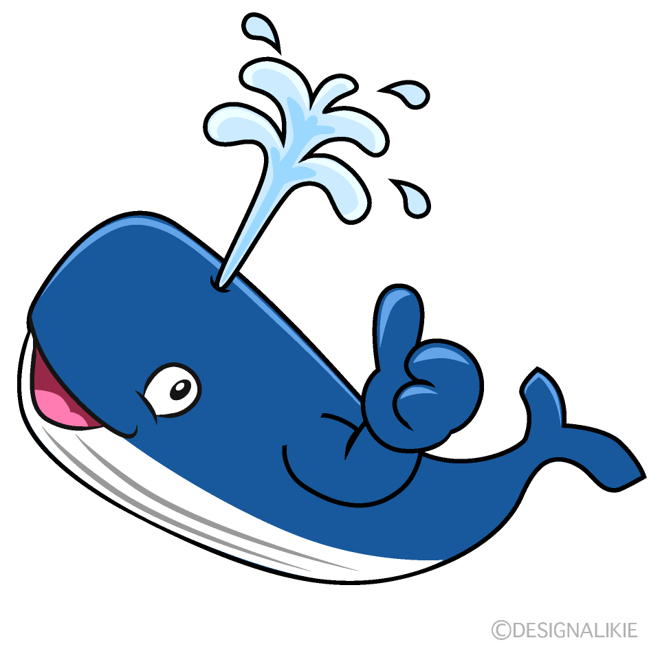 いいねするクジライラストのフリー素材 イラストイメージ