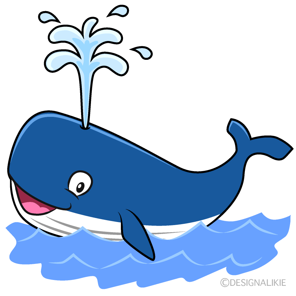 海のクジラの無料イラスト素材 イラストイメージ