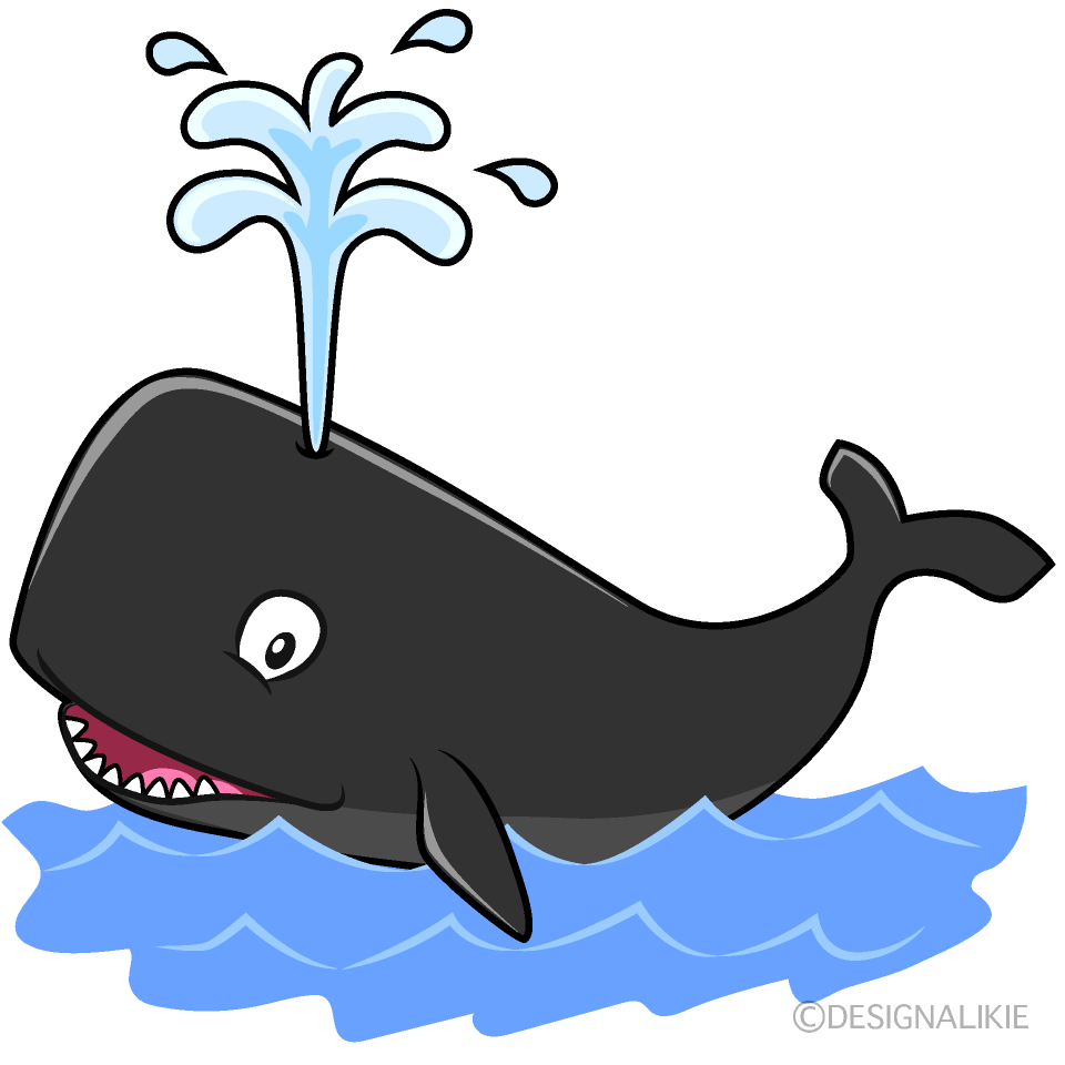 海のマッコウクジライラストのフリー素材 イラストイメージ