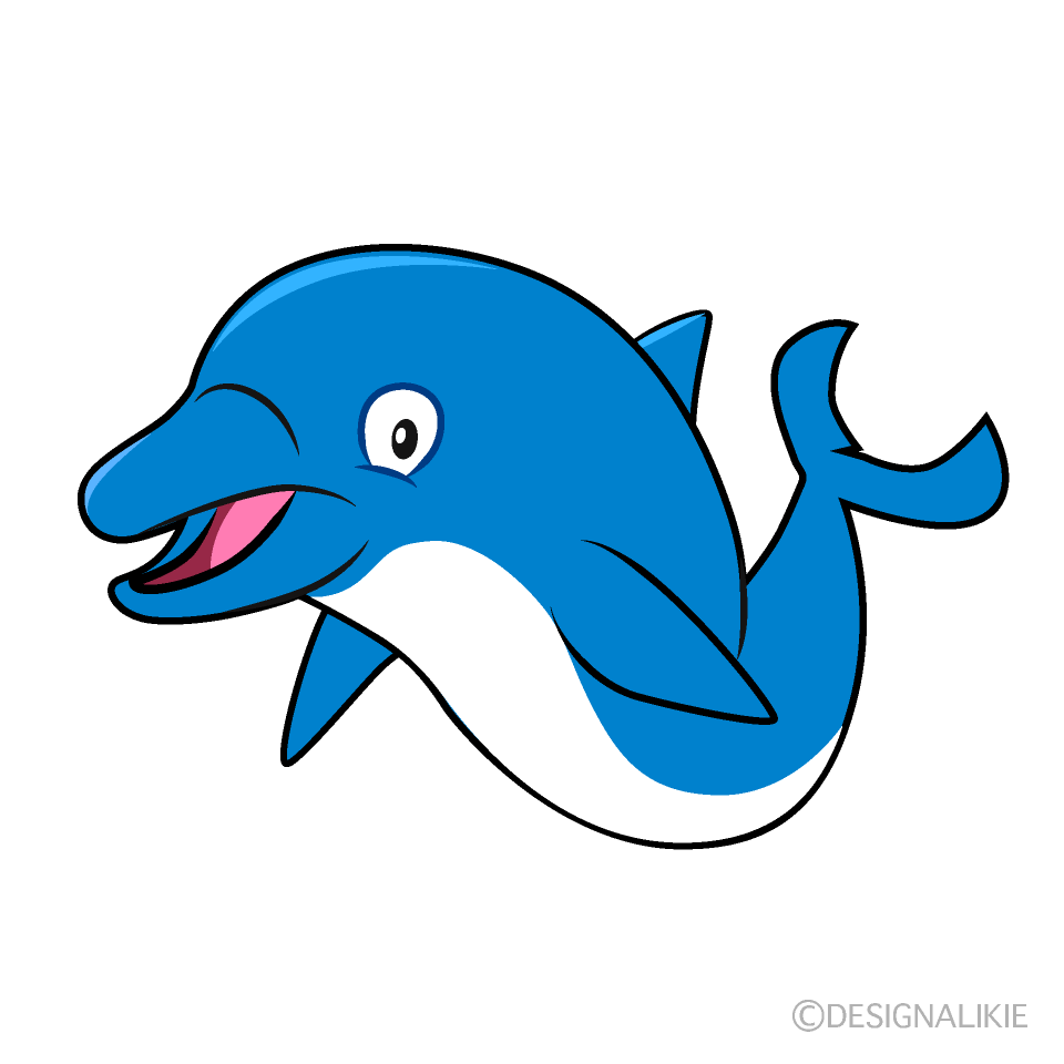 泳ぐイルカの無料イラスト素材 イラストイメージ