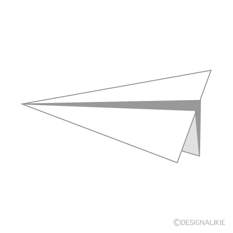横から見た紙飛行機イラストのフリー素材 イラストイメージ