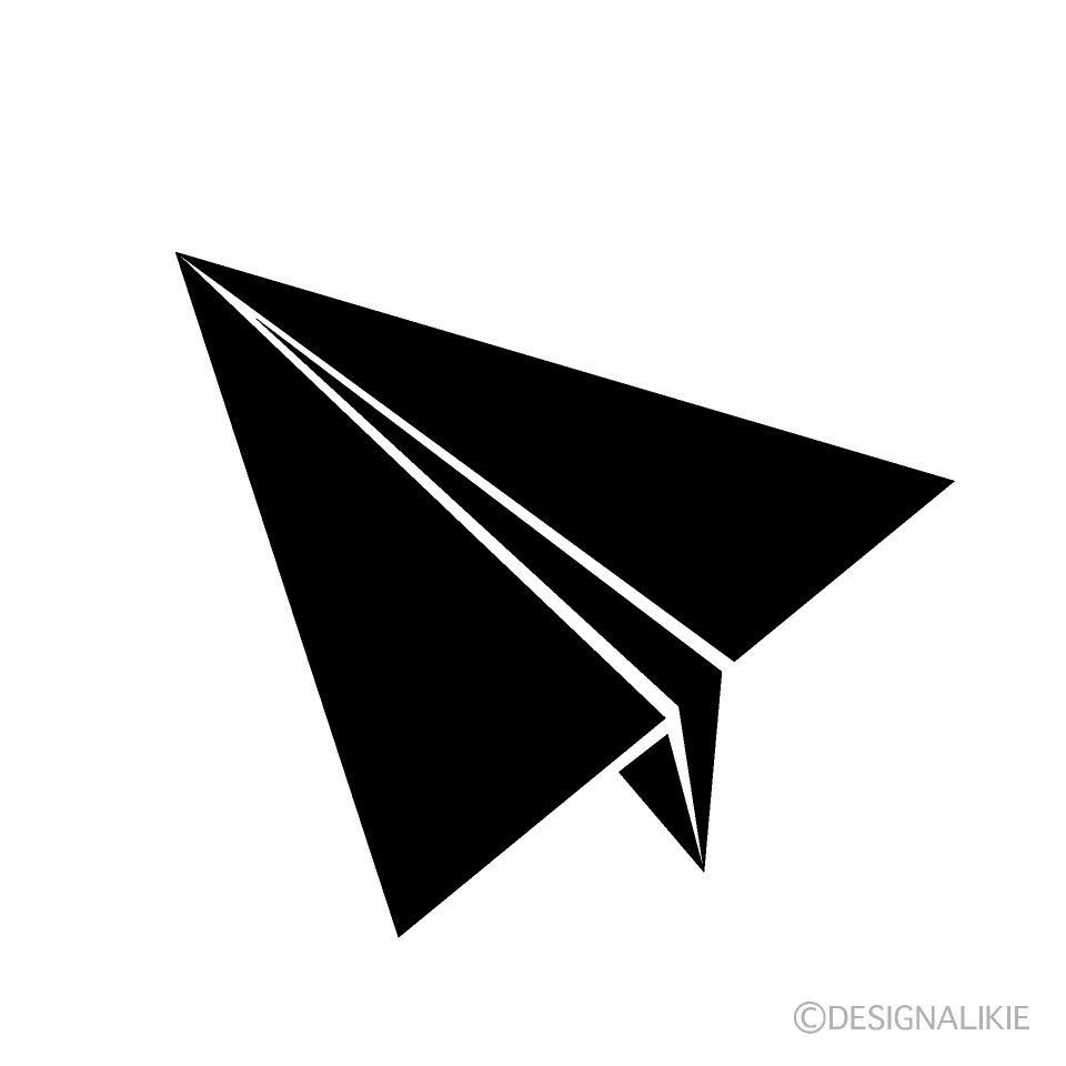 紙飛行機シルエットイラストのフリー素材 イラストイメージ