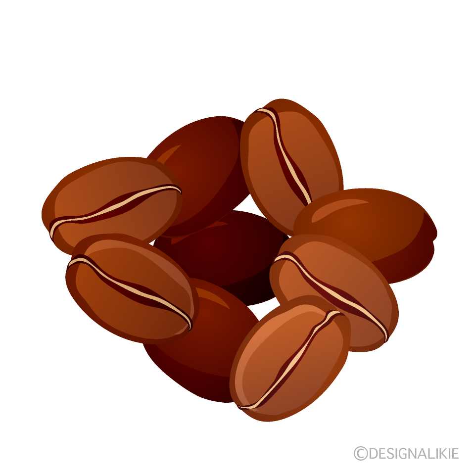 コーヒー豆の無料イラスト素材 イラストイメージ