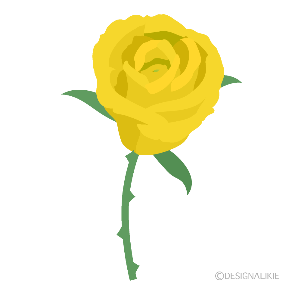 黄色のバラの無料イラスト素材 イラストイメージ