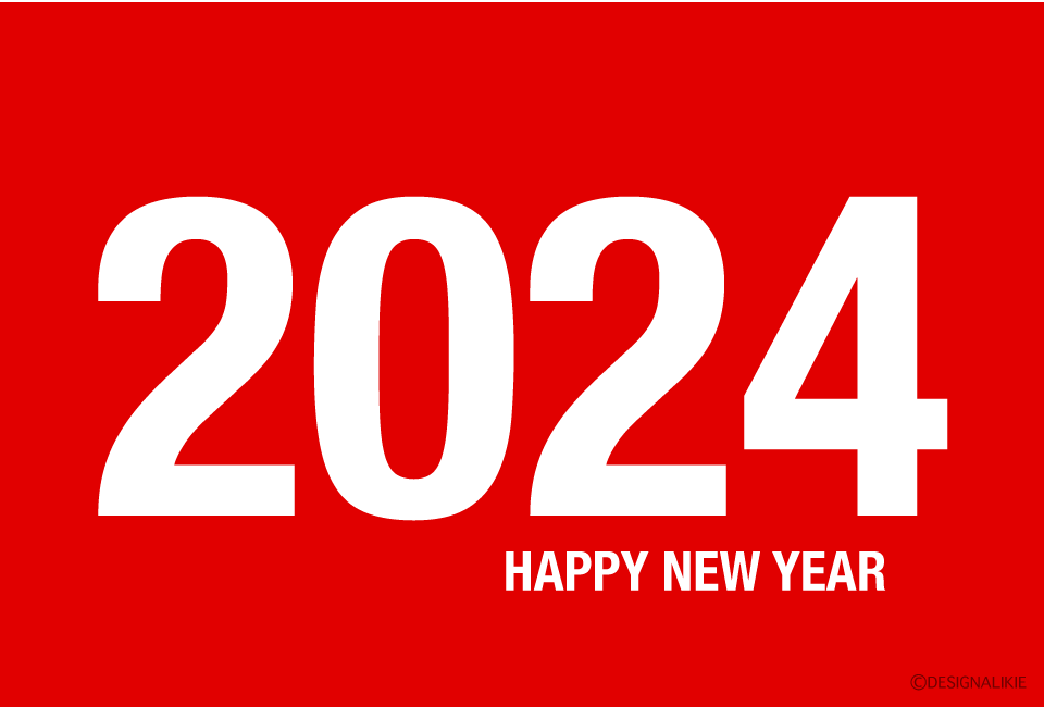 Happy New Year 2024（白赤）