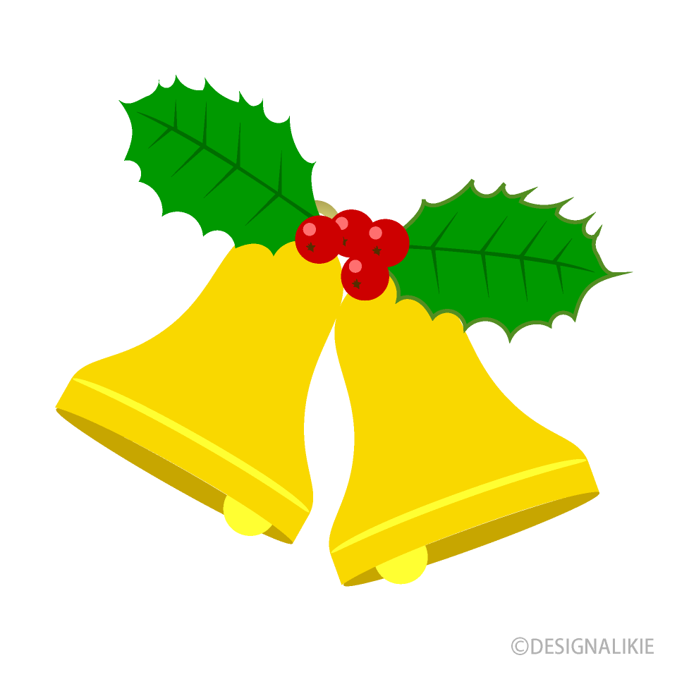 シンプルなクリスマスベルの無料イラスト素材 イラストイメージ