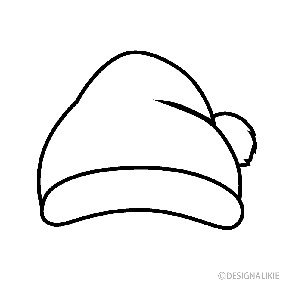 線画のサンタ帽子の無料イラスト素材 イラストイメージ