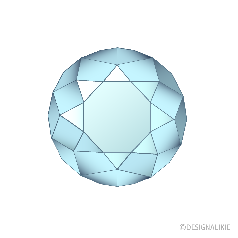 丸いダイヤモンドイラストのフリー素材 イラストイメージ