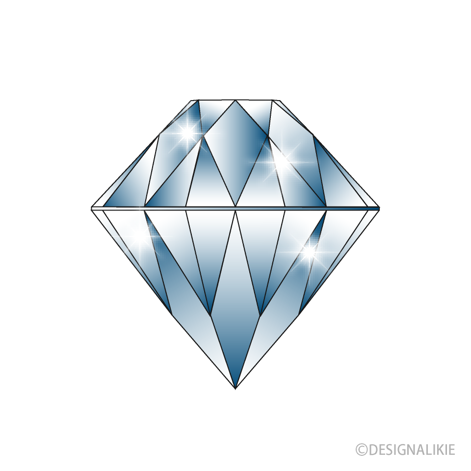 キラキラしたダイヤモンドの無料イラスト素材 イラストイメージ