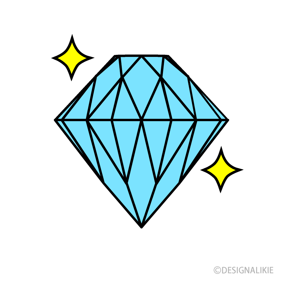 可愛いダイヤモンドの無料イラスト素材 イラストイメージ