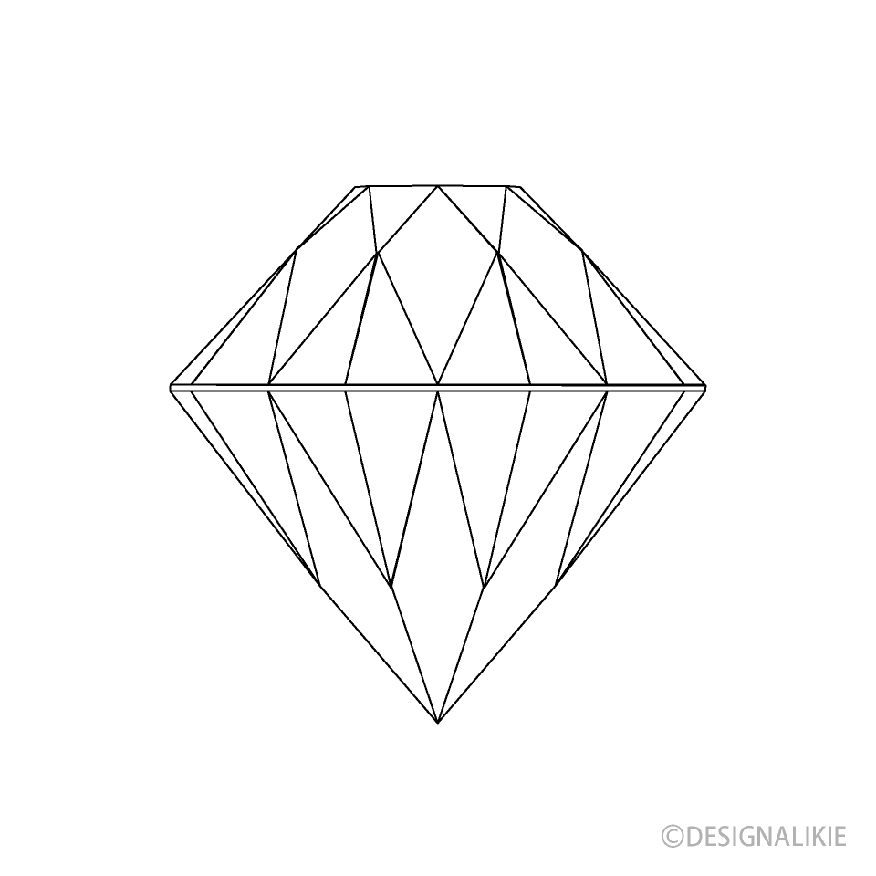 線画ダイヤモンドの無料イラスト素材 イラストイメージ