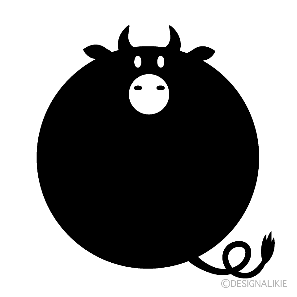 丸い黒牛
