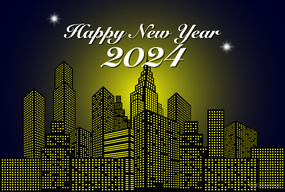 都市のHAPPY NEW YEAR 2024