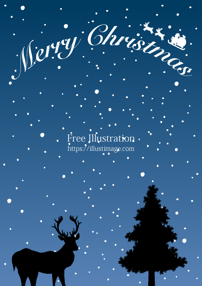 トナカイのクリスマス背景の無料イラスト素材 イラストイメージ