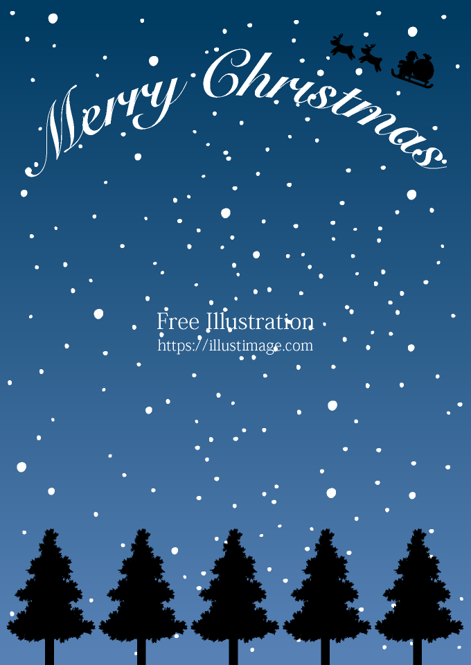 モミの森のクリスマス背景イラストのフリー素材 イラストイメージ