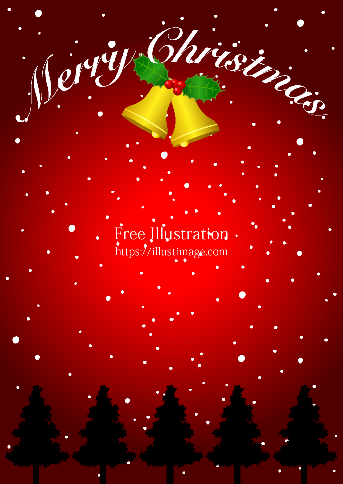 ベルのクリスマス背景イラストのフリー素材 イラストイメージ