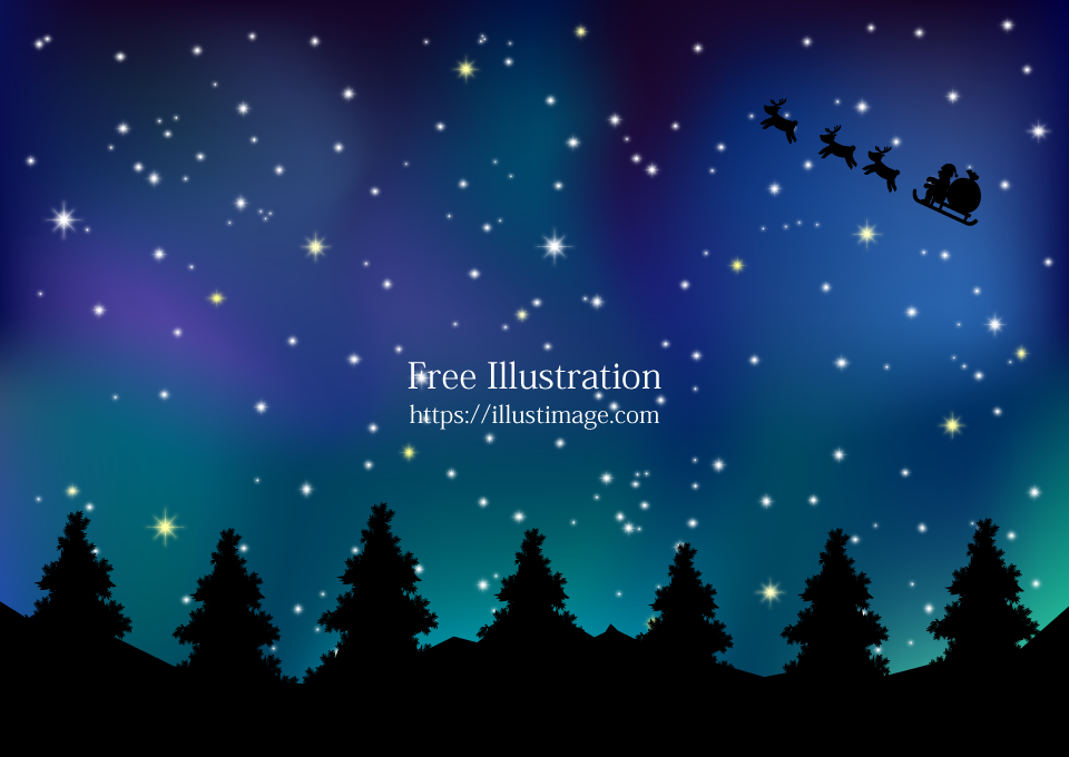 クリスマスの星空壁紙の無料イラスト素材 イラストイメージ
