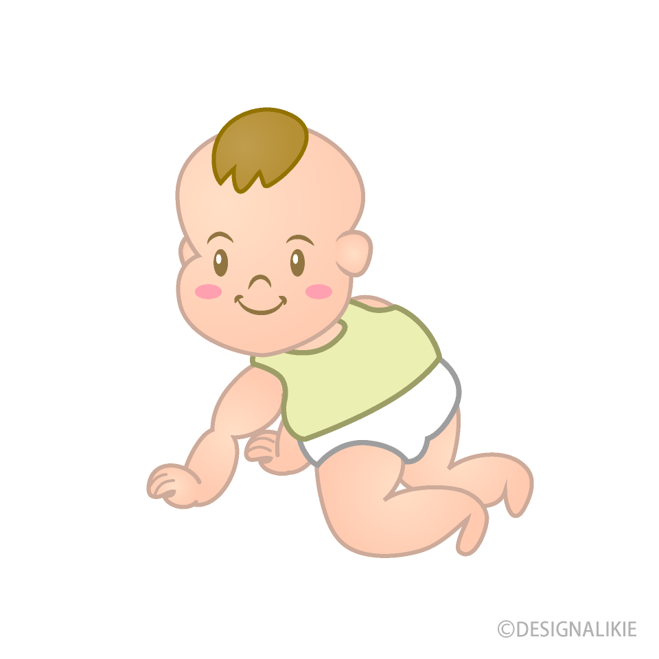 ハイハイする赤ちゃんイラストのフリー素材 イラストイメージ