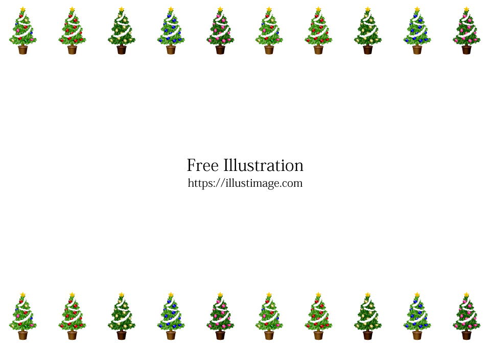 クリスマスツリー枠イラストのフリー素材 イラストイメージ