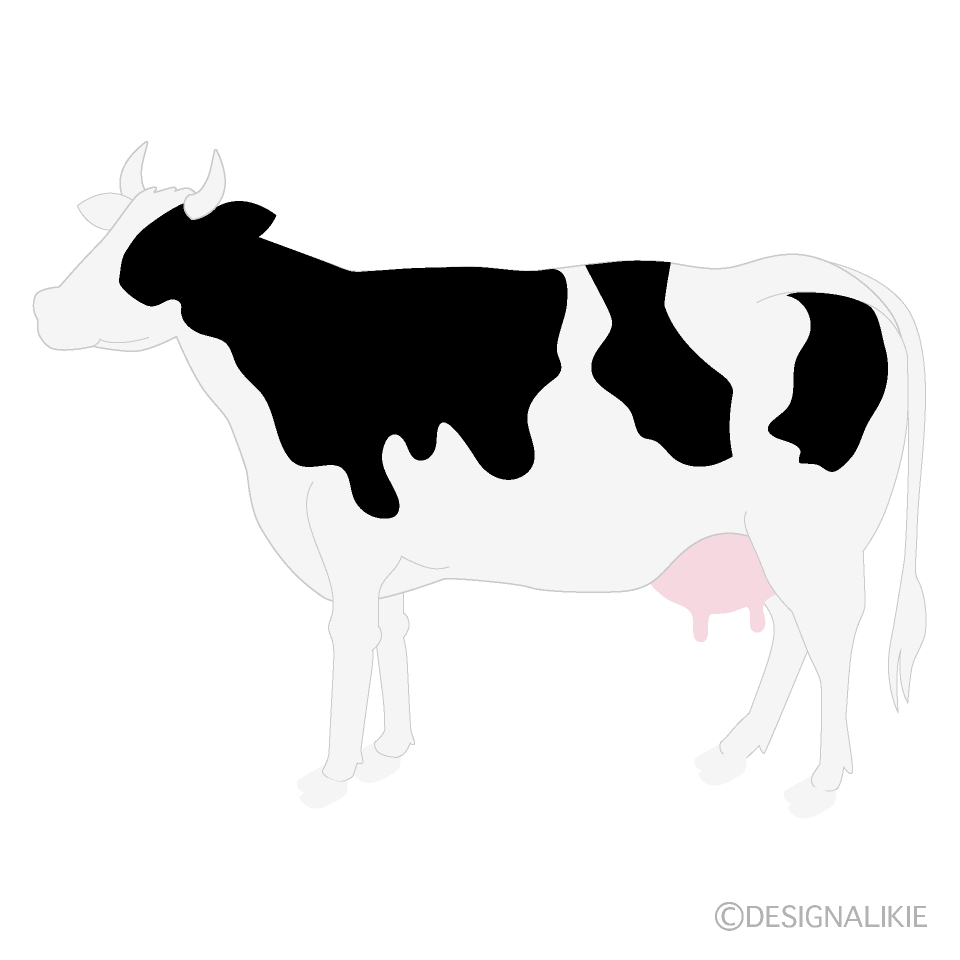 ホルスタイン牛シルエットイラストのフリー素材 イラストイメージ