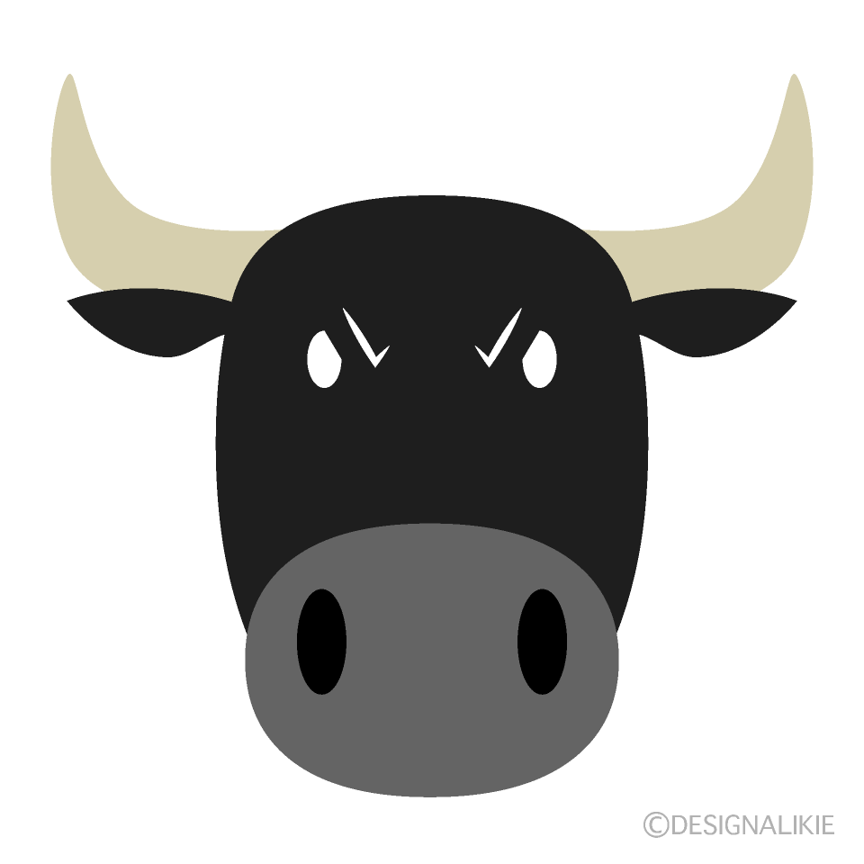 怒った闘牛の顔イラストのフリー素材 イラストイメージ