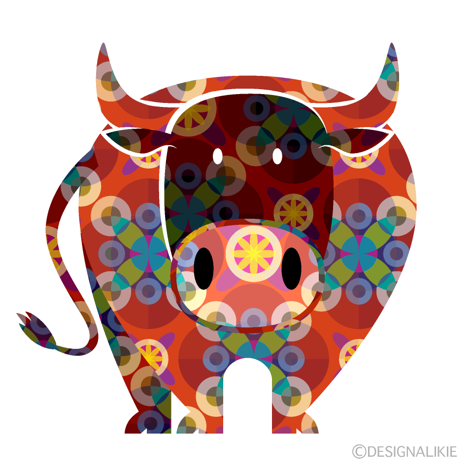 和柄の闘牛の無料イラスト素材 イラストイメージ