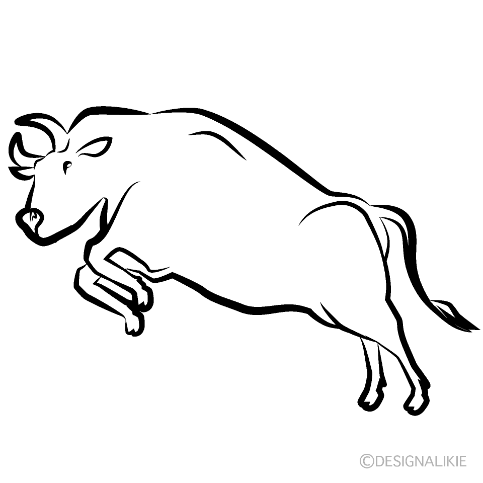 筆絵の闘牛の無料イラスト素材 イラストイメージ