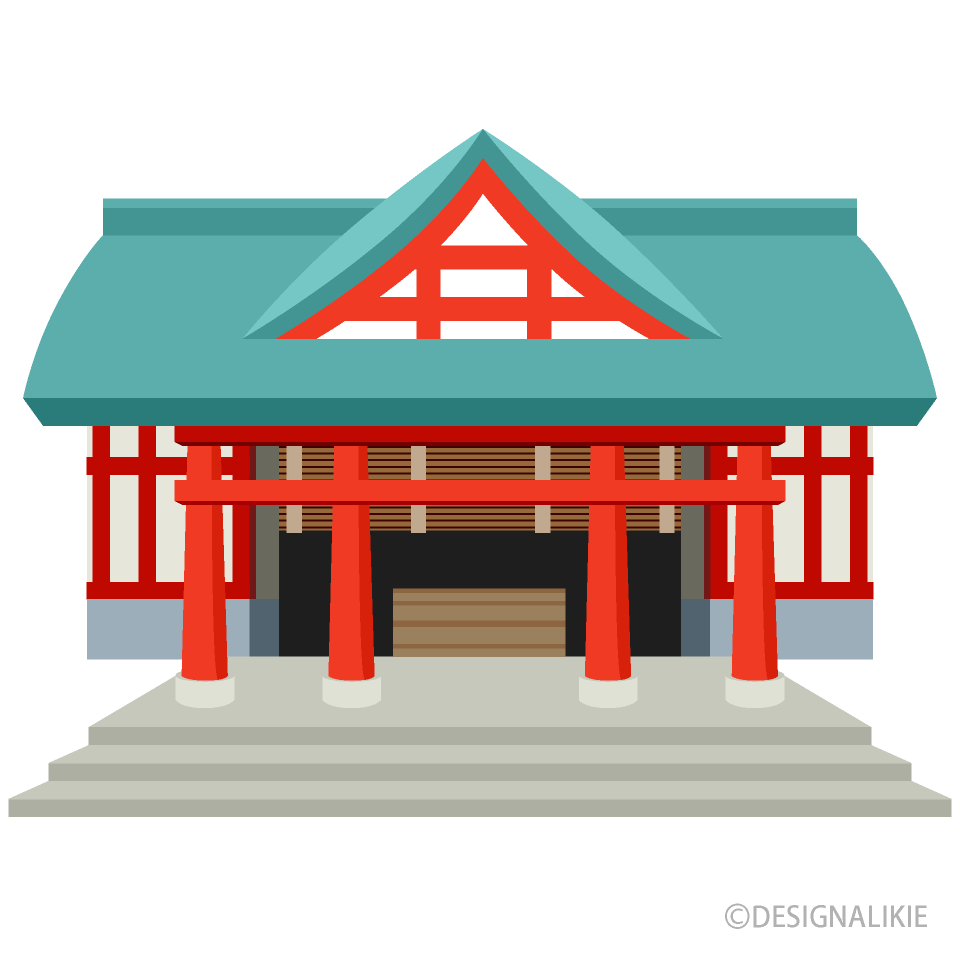 神社の本殿の無料イラスト素材 イラストイメージ