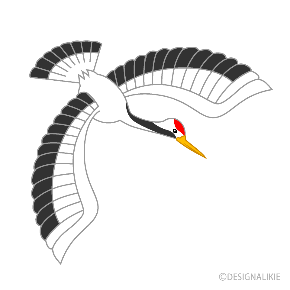 長寿の鶴イラストのフリー素材 イラストイメージ