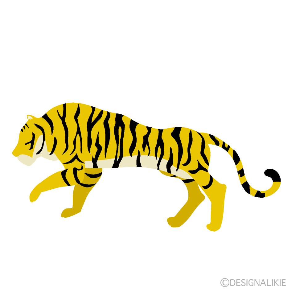 虎柄シルエットイラストのフリー素材 イラストイメージ