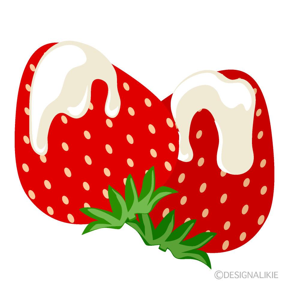 苺ミルクの無料イラスト素材 イラストイメージ
