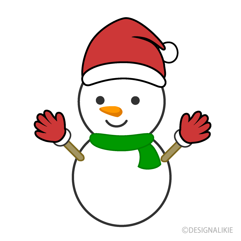 クリスマスの雪だるまの無料イラスト素材 イラストイメージ
