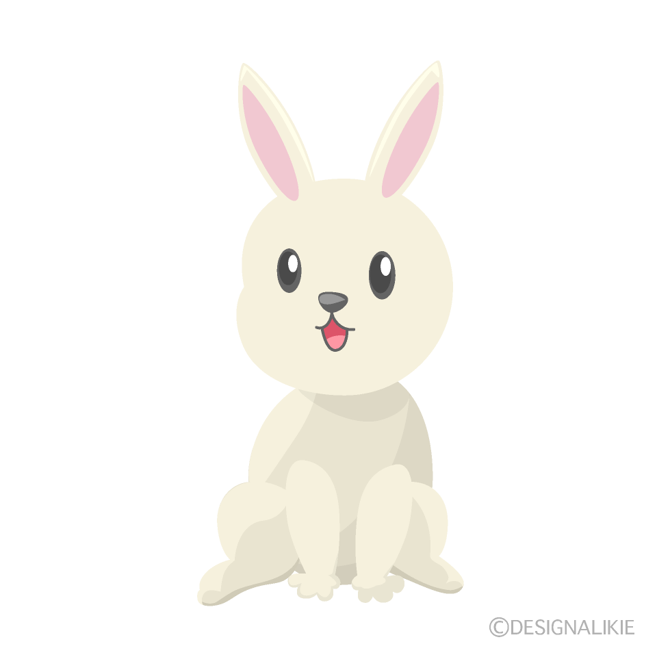 笑顔のかわいいウサギの無料イラスト素材 イラストイメージ