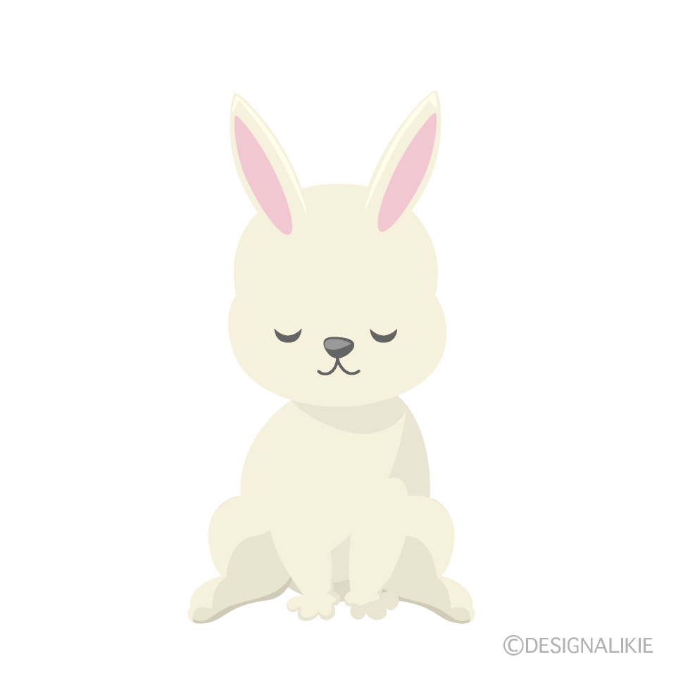 お辞儀するかわいいウサギの無料イラスト素材 イラストイメージ