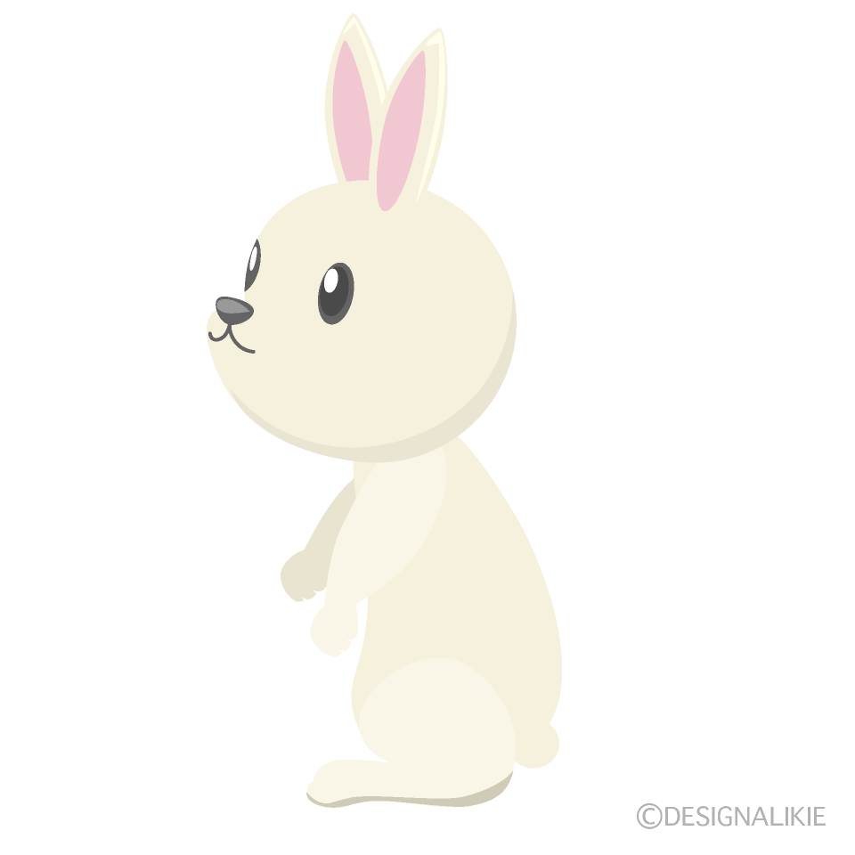 立つかわいいウサギの無料イラスト素材 イラストイメージ