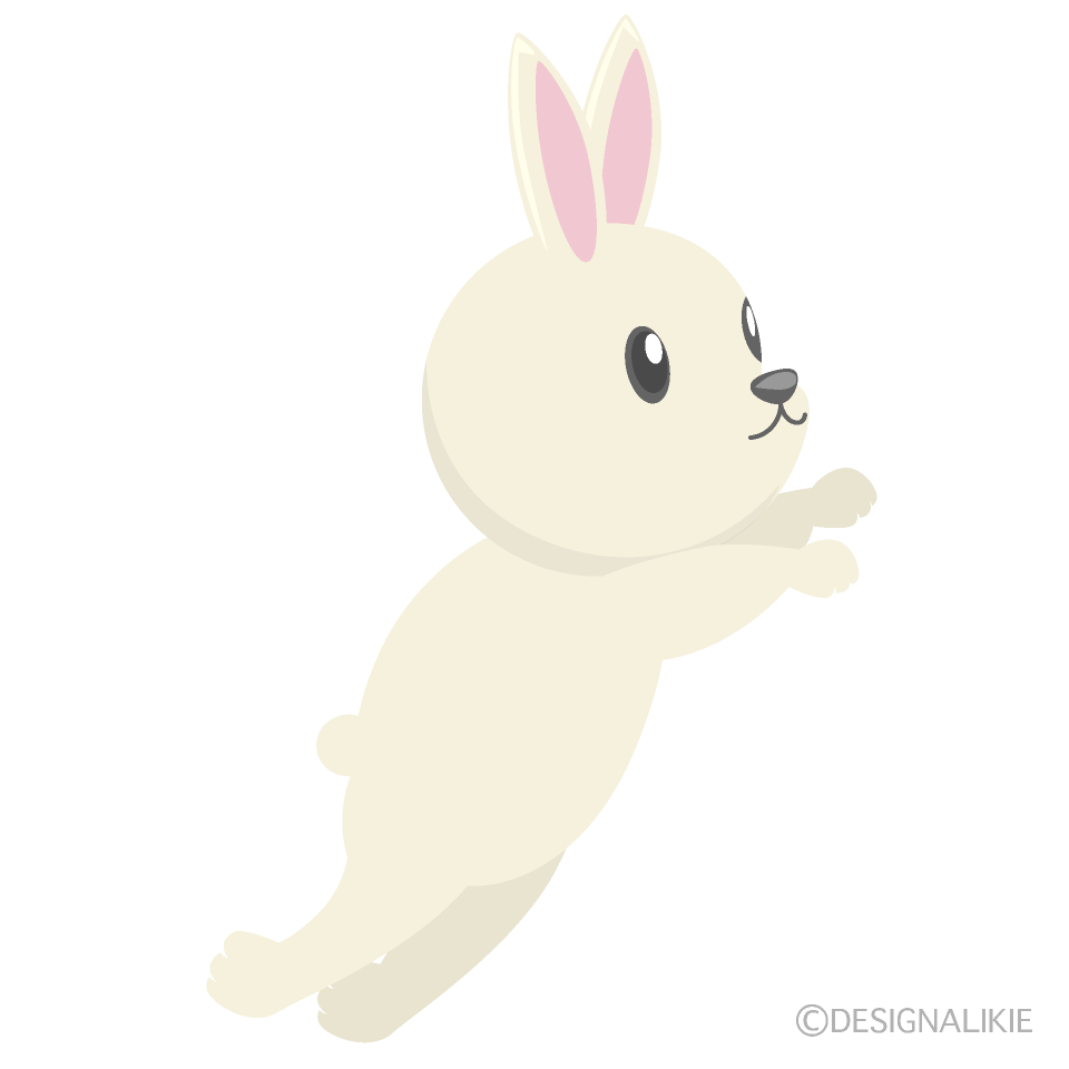 ジャンプするかわいいウサギの無料イラスト素材 イラストイメージ