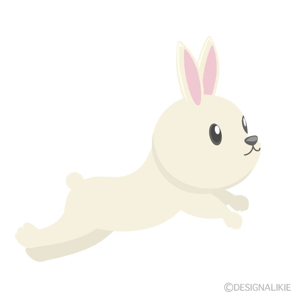 跳ねるかわいいウサギの無料イラスト素材 イラストイメージ