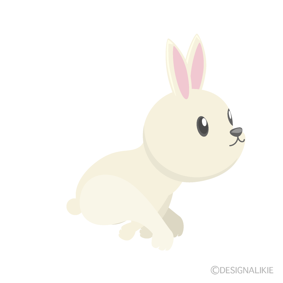 走るかわいいウサギの無料イラスト素材 イラストイメージ