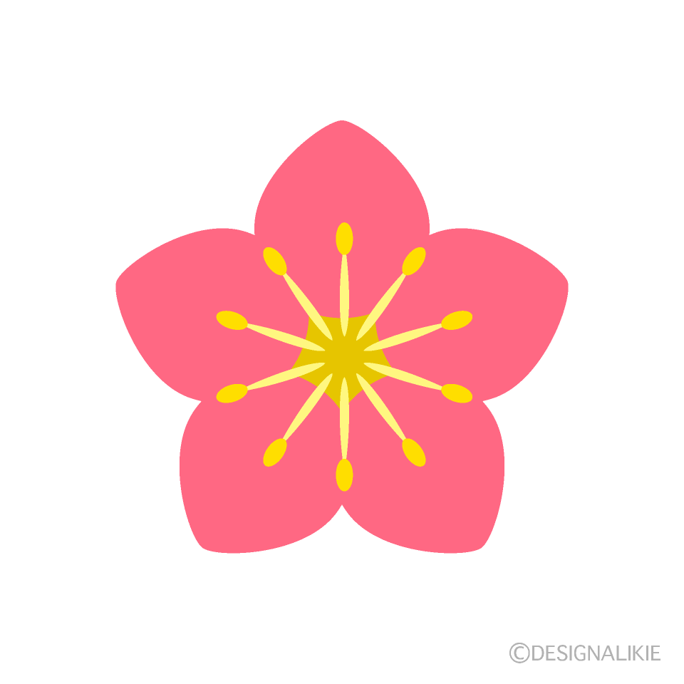 桃の花マークイラストのフリー素材 イラストイメージ