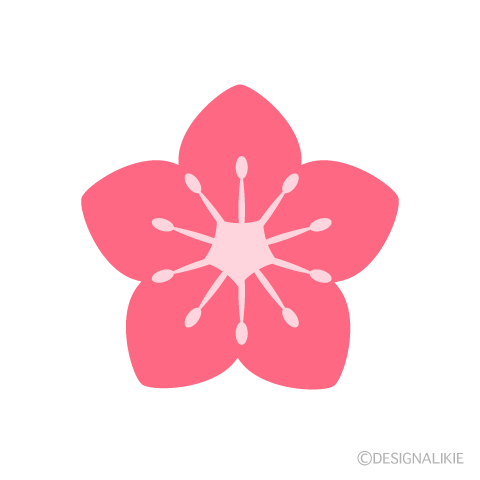 可愛い桃の花マークの無料イラスト素材 イラストイメージ